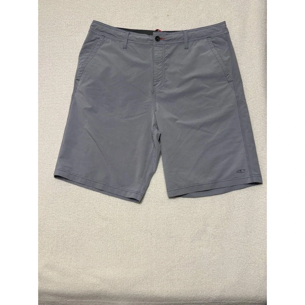 ONeill Mens Hybrid Shorts 38 Gray Polyester Elastane Solid Boardshorts 4416